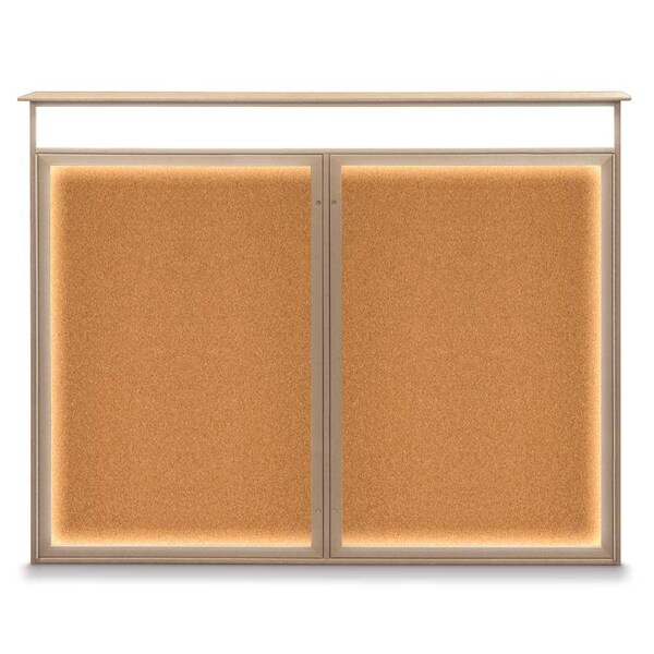 United Visual Products Double Door Enclosed Indoor Letterboard UV1126-BRONZE-WHITE - main